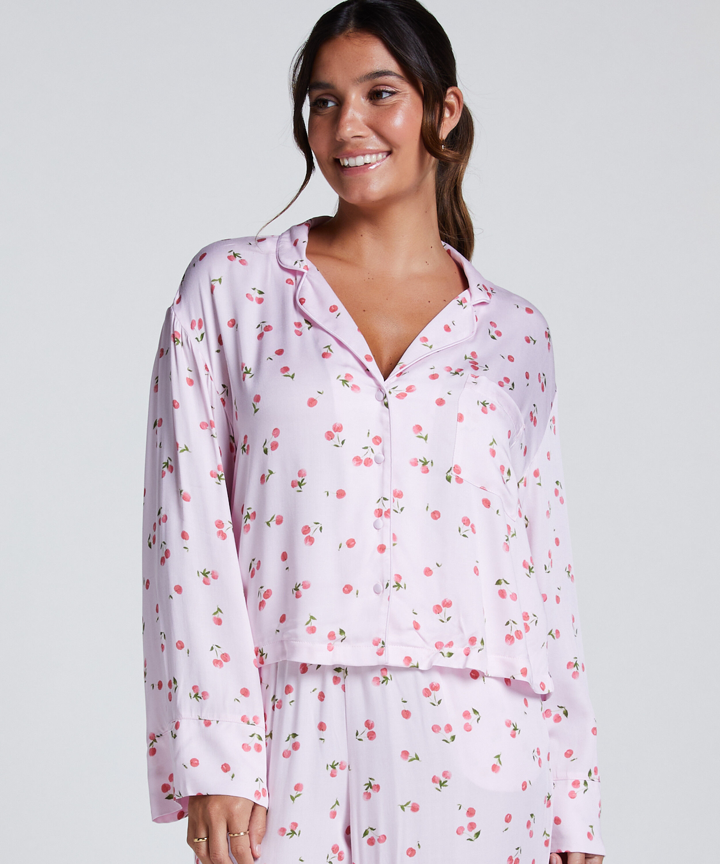 Langarmjacke Satin, Rosa