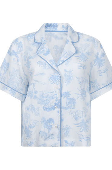 Thumbnail - Hunkemöller Kurzärmelige Jacke aus Webstoff Blau