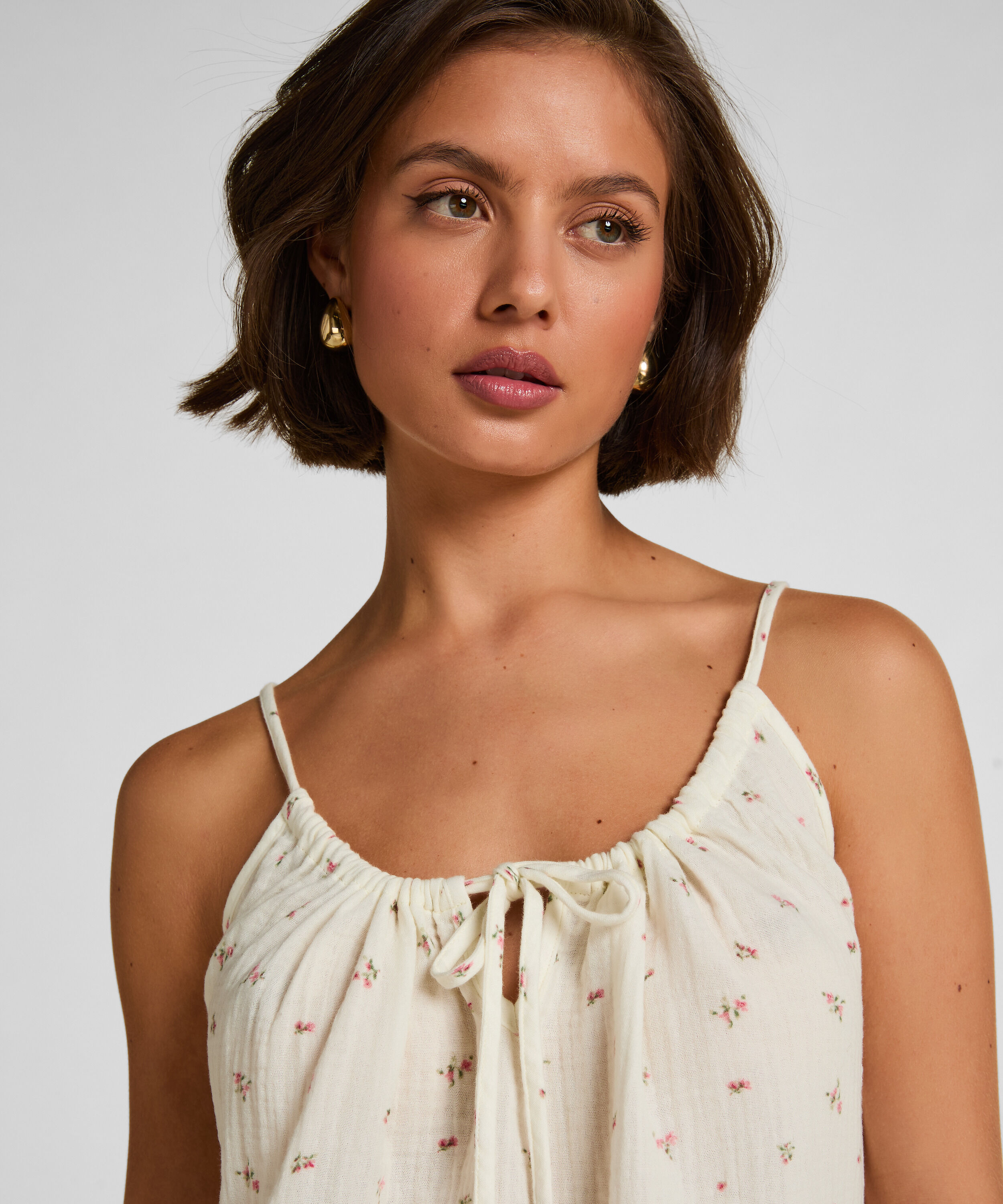 Musselin-Slipdress, Weiß Musselin-Slipdress, Weiß