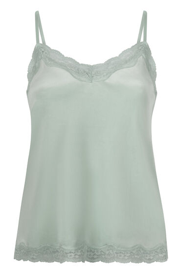 Thumbnail - Hunkemöller Cami Top Velours Lace Grün