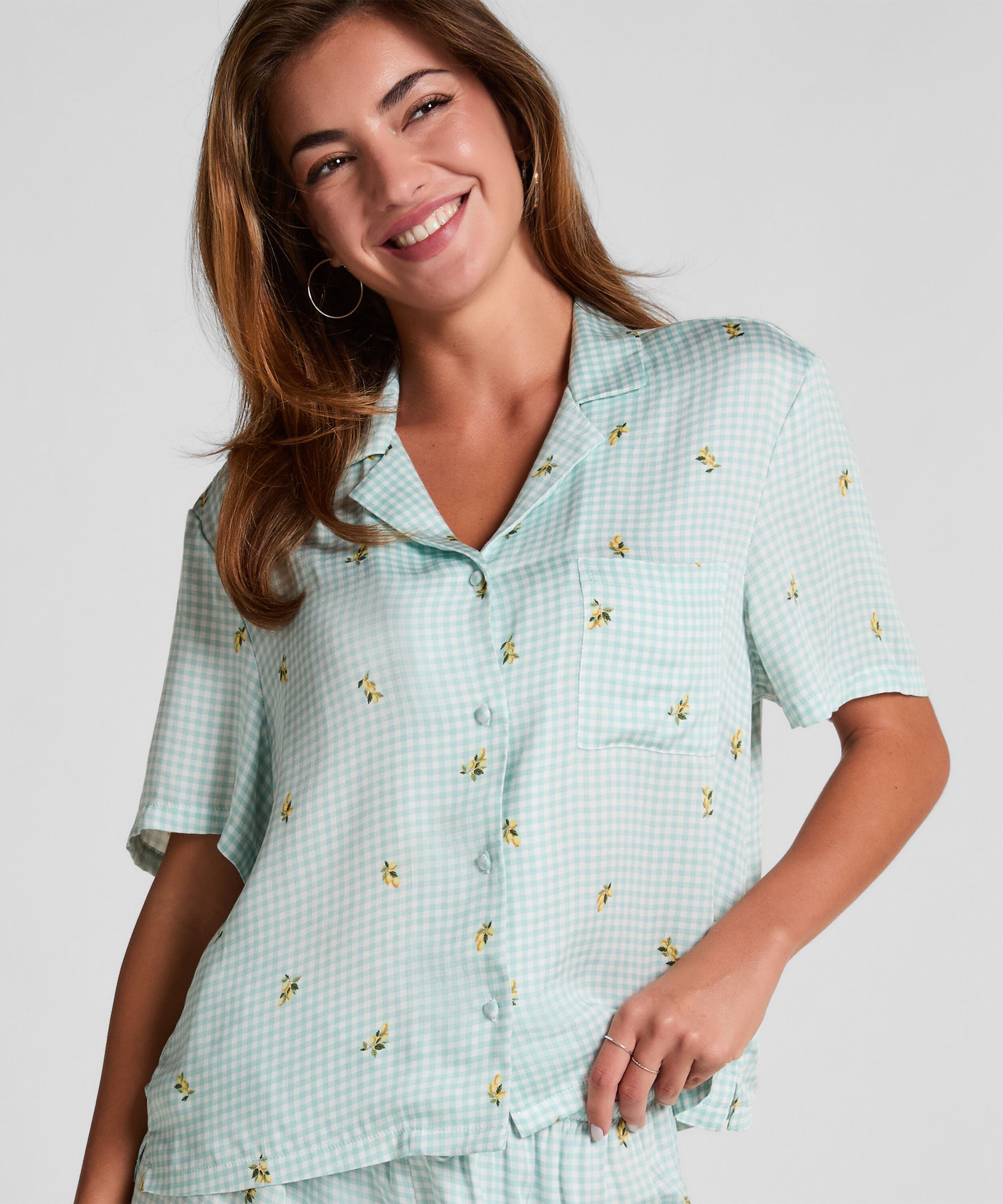 Pyjamaoberteil, Grün Pyjamaoberteil, Grün
