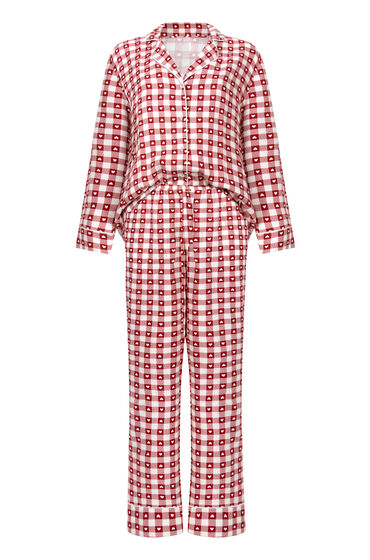 Thumbnail - Hunkemöller Pyjamaset Twill Rot