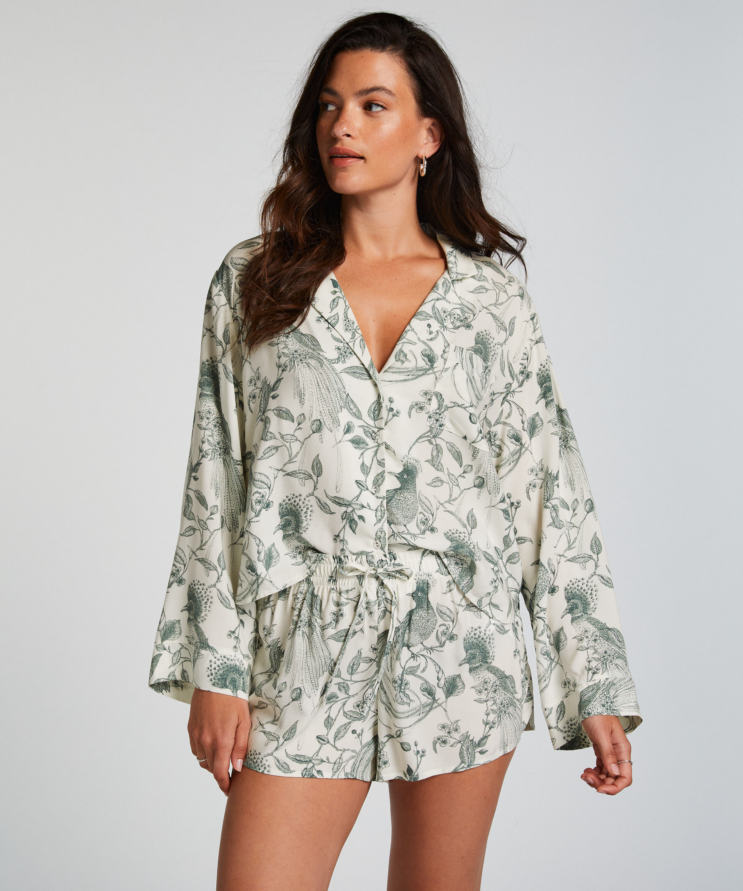 Pyjama-Shorts, Weiß