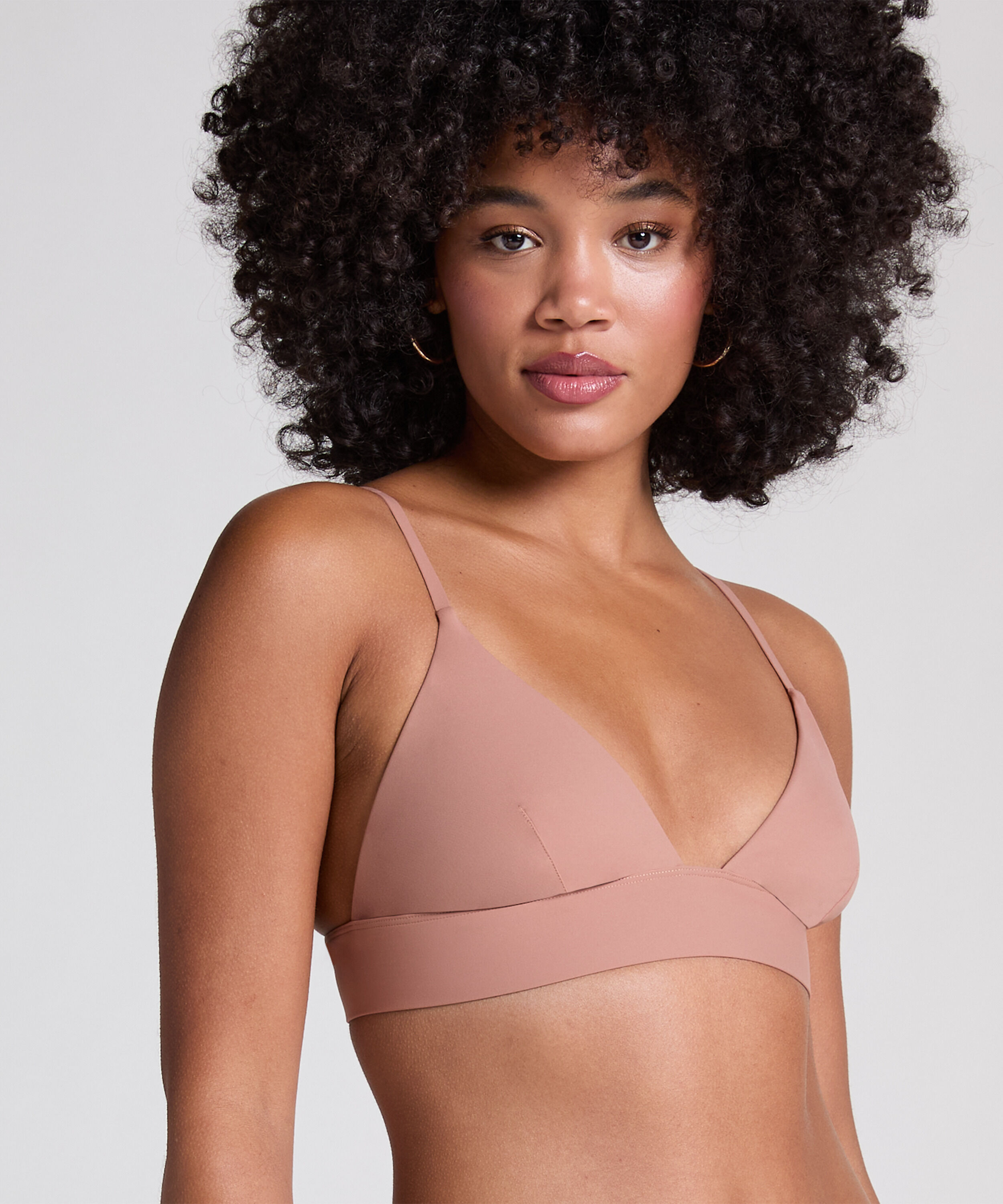 Triangel Bralette Smooth, Braun