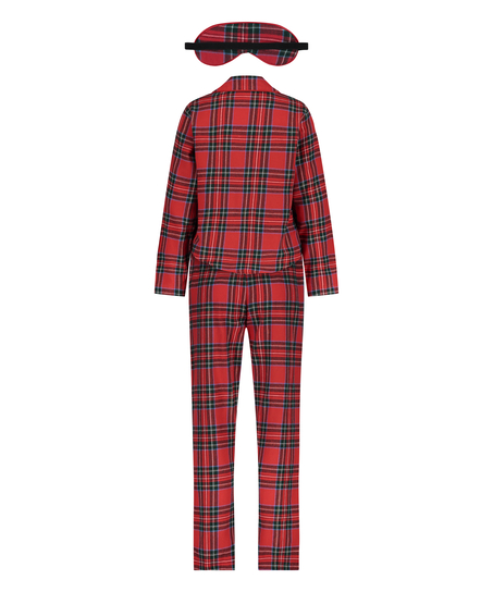 Pyjamaset Check Twill, Rot