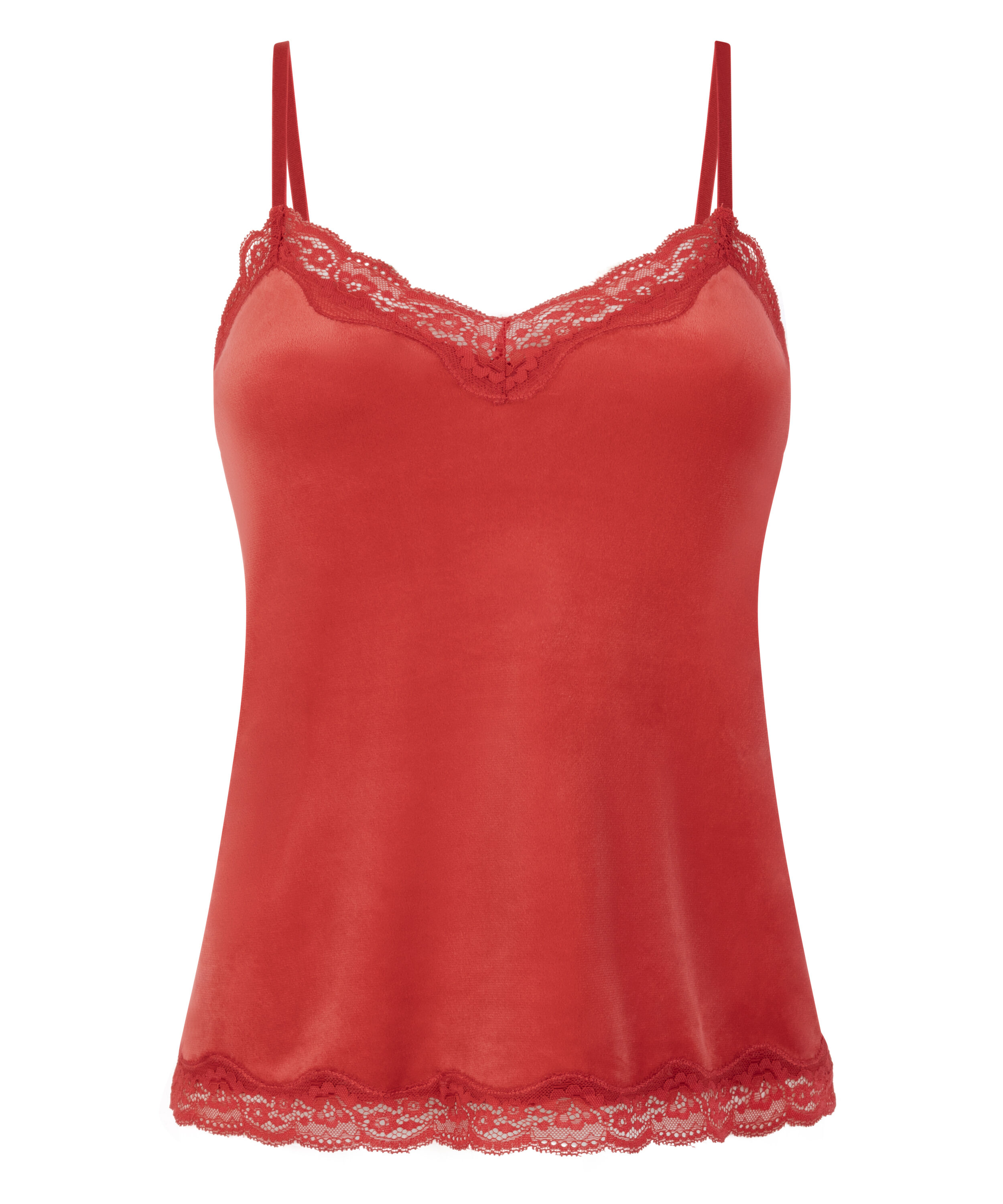 Cami Top Velours Lace - Tops & T-Shirts - Hunkemöller