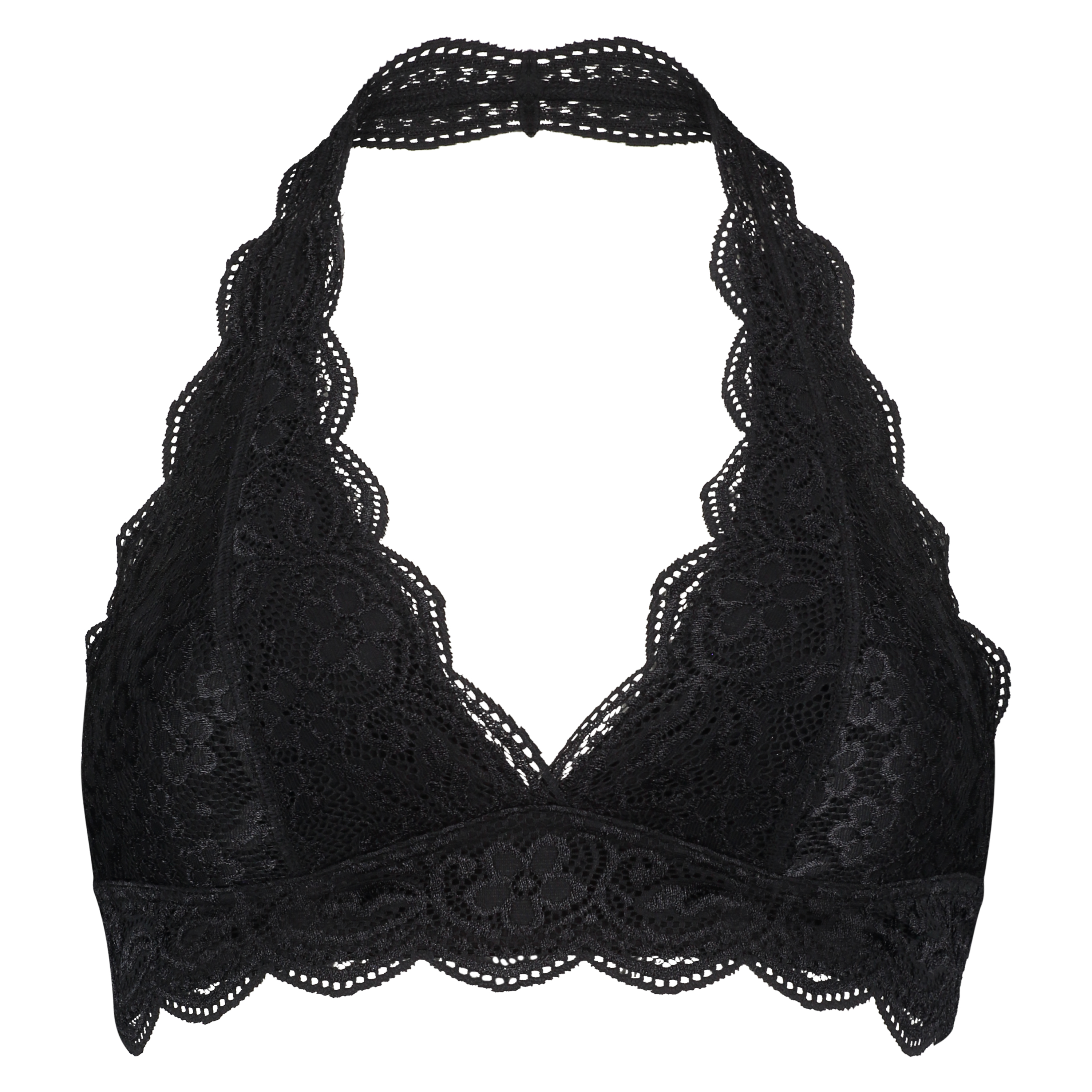 Bralette Halter Lace, Schwarz, main